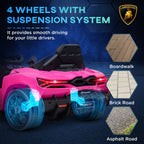 Revuelto Licensed Ride On Car, with Suspension, Pink