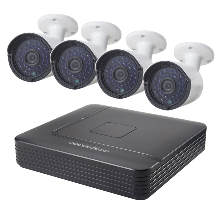 A4B2 4Ch Bullet IP Camera NVR Kit, Support Night Vision / Motion Detection, IR Distance: 20m, A4B2/Kit 720P, A4B2/Kit 1080P, A4B2/Kit 960P A4B2 Kit 720P NC0077A