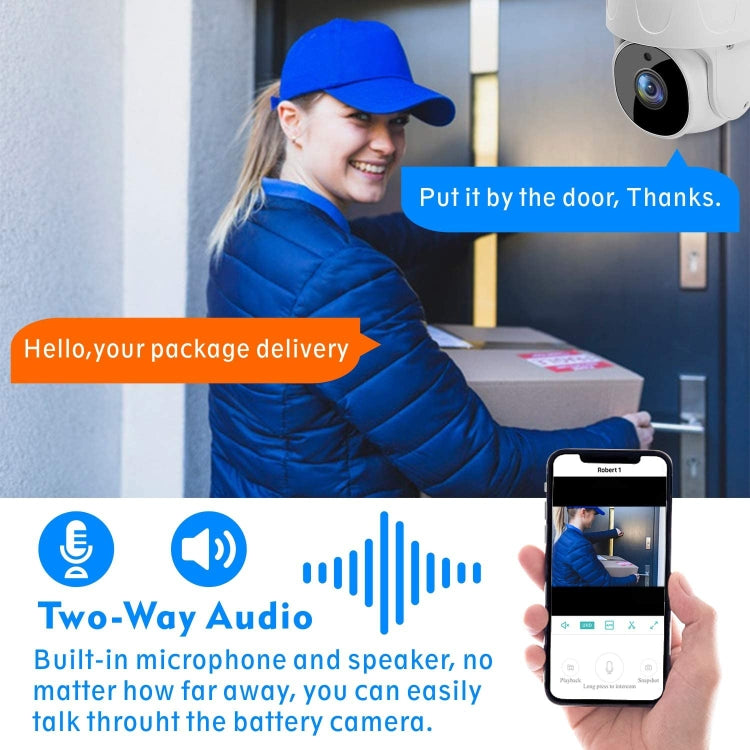 Tuya QX45 1080P Full HD IP65 Waterproof 2.4G Wireless IP Camera, Support Motion Detection & Two-way Audio & Night Vision & TF Card, AU Plug, Support Motion Detection – Waterproof