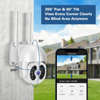 Tuya QX56 3.0 Million Pixels IP66 Waterproof 2.4G Wireless IP Camera, Support Amazon Alexa & Google Home & Motion Detection & Two-way Audio & Full Color Night Vision & TF Card, EU Plug, Support Amazon Alexa & Google Home – Waterproof
