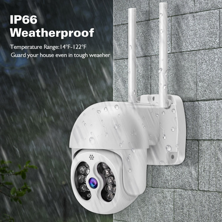 Tuya QX56 3.0 Million Pixels IP66 Waterproof 2.4G Wireless IP Camera, Support Amazon Alexa & Google Home & Motion Detection & Two-way Audio & Full Color Night Vision & TF Card, EU Plug, Support Amazon Alexa & Google Home – Waterproof