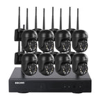 ESCAM WNK618 3.0 Million Pixels 8-channel Wireless Dome Camera HD NVR Security System, Support Motion Detection & Two-way Audio & Full-color Night Vision & TF Card, EU Plug, WNK618 WNK618 NC0236AU