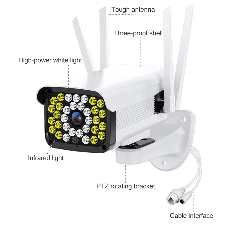 Difang DF-36Q Outdoor HD Surveillance IP Camera, Support Voice Intercom & Night Vision & Human Figure Detection & TF Card, WiFi + HD PTZ Rotation, US Plug, WiFi + HD PTZ Rotation – Durable Build, Easy to Use