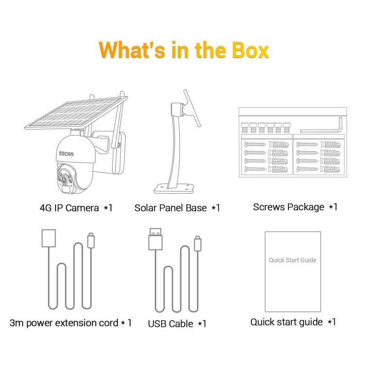 ESCAM QF450 HD 1080P 4G AU Version Solar Powered IP Camera without Memory, Support Two-way Audio & PIR Motion Detection & Night Vision & TF Card, without Memory – Durable Build, Easy to Use