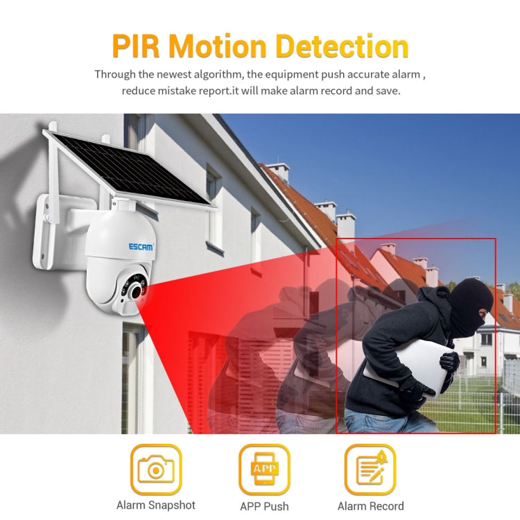 ESCAM QF450 HD 1080P 4G AU Version Solar Powered IP Camera without Memory, Support Two-way Audio & PIR Motion Detection & Night Vision & TF Card, without Memory – Durable Build, Easy to Use