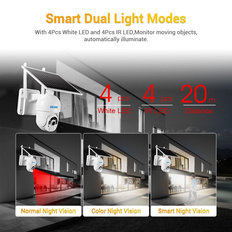 ESCAM QF450 HD 1080P 4G AU Version Solar Powered IP Camera without Memory, Support Two-way Audio & PIR Motion Detection & Night Vision & TF Card, without Memory – Durable Build, Easy to Use