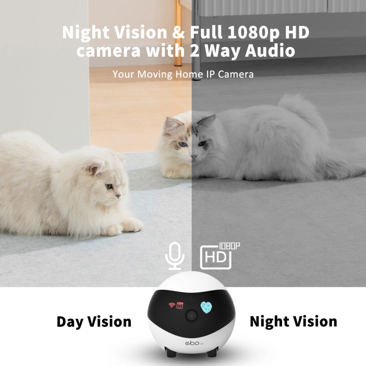 EBO SE 1080P HD Smart Home Companion Robot Remote Monitoring Camera, Support Infrared Night Vision & Two-way Voice & TF Card, US Plug – Durable Build, Easy to Use