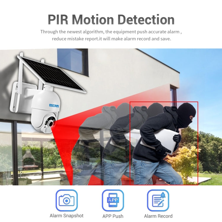 ESCAM QF250 HD 1080P WiFi Solar Panel IP Camera, Support Motion Detection / Night Vision / TF Card / Two-way Audio, QF250 – Durable Build, Easy to Use