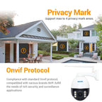ESCAM Q5068 H.265 5MP Pan / Tilt / 4X Zoom WiFi Waterproof IP Camera, Support ONVIF Two Way Talk & Night Vision, AU Plug, EU Plug, AU Plug, UK Plug, US Plug – Waterproof, TPU