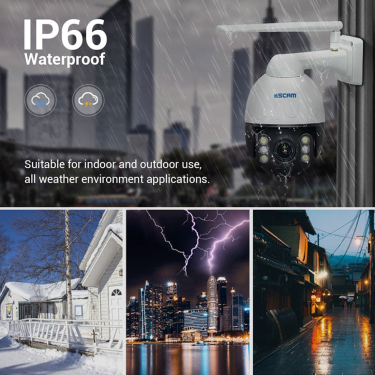 ESCAM Q5068 H.265 5MP Pan / Tilt / 4X Zoom WiFi Waterproof IP Camera, Support ONVIF Two Way Talk & Night Vision, AU Plug, EU Plug, AU Plug, UK Plug, US Plug – Waterproof, TPU