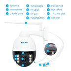 ESCAM Q5068 H.265 5MP Pan / Tilt / 4X Zoom WiFi Waterproof IP Camera, Support ONVIF Two Way Talk & Night Vision, AU Plug, EU Plug, AU Plug, UK Plug, US Plug – Waterproof, TPU
