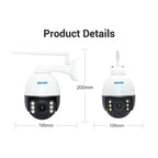 ESCAM Q5068 H.265 5MP Pan / Tilt / 4X Zoom WiFi Waterproof IP Camera, Support ONVIF Two Way Talk & Night Vision, AU Plug, EU Plug, AU Plug, UK Plug, US Plug – Waterproof, TPU