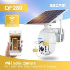 ESCAM QF280 HD 1080P IP66 Waterproof WiFi Solar Panel PT IP Camera without Battery, Support Night Vision / Motion Detection / TF Card / Two Way Audio, without Battery – Waterproof