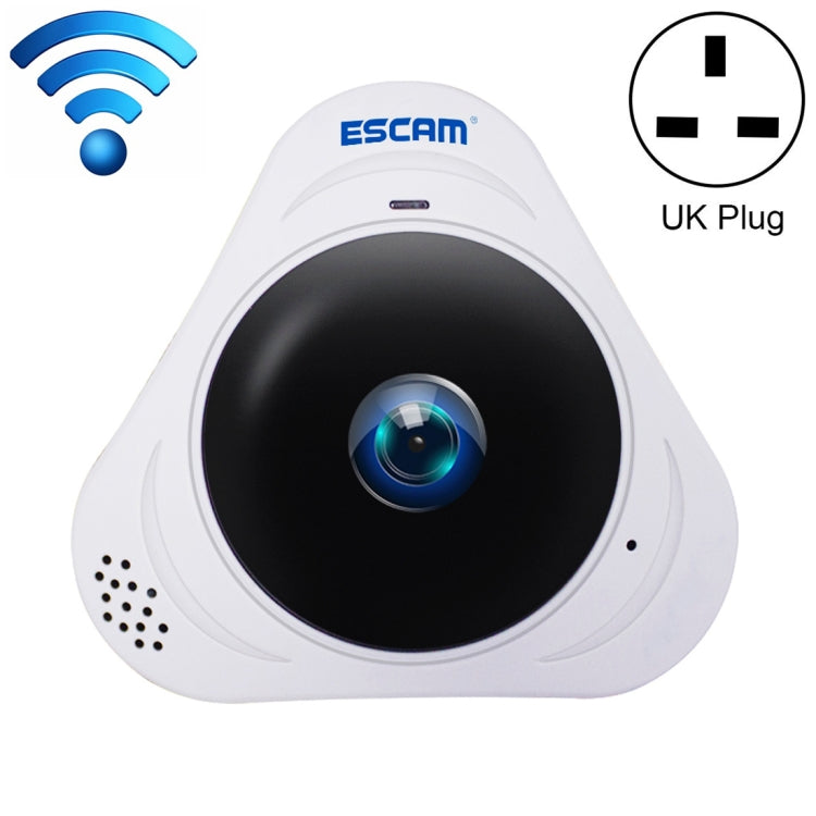ESCAM Q8 960P 360 Degrees Fisheye Lens 1.3MP WiFi IP Camera, Support Motion Detection / Night Vision, IR Distance: 5-10m, AU Plug, Q8 UK Plug, Q8 US Plug, Q8 AU Plug, Q8 EU Plug
