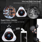 ESCAM Q8 960P 360 Degrees Fisheye Lens 1.3MP WiFi IP Camera, Support Motion Detection / Night Vision, IR Distance: 5-10m, AU Plug, Q8 UK Plug, Q8 US Plug, Q8 AU Plug, Q8 EU Plug