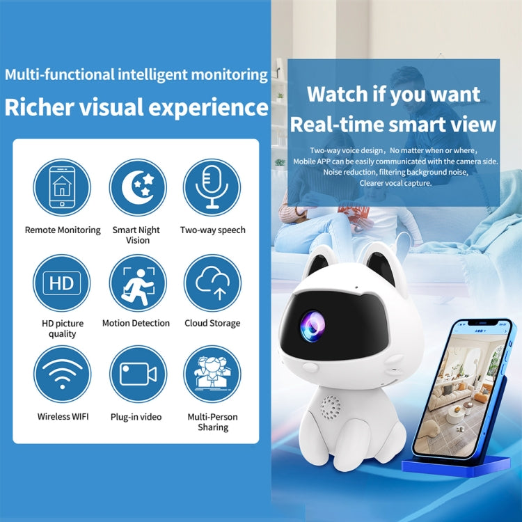 K9 Cute Pets Smart Home Camera, Support Night Vision & Two-way Voice & Motion Detection, K9 – Durable Build, Easy to Use