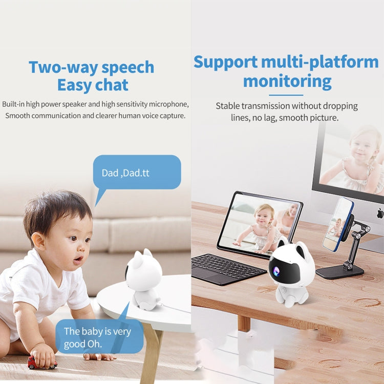 K9 Cute Pets Smart Home Camera, Support Night Vision & Two-way Voice & Motion Detection, K9 – Durable Build, Easy to Use