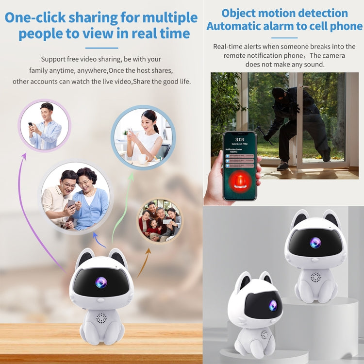 K9 Cute Pets Smart Home Camera, Support Night Vision & Two-way Voice & Motion Detection, K9 – Durable Build, Easy to Use