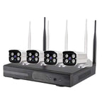 4CH HD 720P 1.0 Mega Pixel 2.4GHz WiFi IP Bullet Camera + NVR Kit, 4CH HD 720P