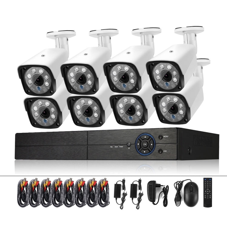 A8B3 / Kit 8CH 1080N Surveillance DVR System and 720P 1.0MP HD Weatherproof Bullet Camera, Support Infrared Night Vision & P2P & Phone Remote Monitor, A8B3 / Kit 8CH White A8B3 Kit 8CH White White