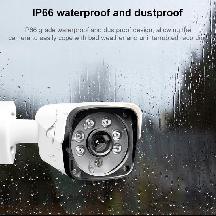 633H2 / A 1080P 3.6mm Lens CCTV DVR Surveillance System IP66 Weatherproof Indoor Security Bullet Camera with 6 LED Array, Support Night Vision, 633H2 / A White