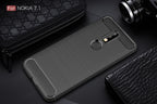 Brushed Texture Carbon Fiber Soft TPU Case for Nokia 7.1, Nokia 7.1 – TPU