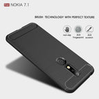 Brushed Texture Carbon Fiber Soft TPU Case for Nokia 7.1, Nokia 7.1 – TPU