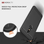 Brushed Texture Carbon Fiber Soft TPU Case for Nokia 7.1, Nokia 7.1 – TPU
