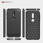 Brushed Texture Carbon Fiber Soft TPU Case for Nokia 7.1, Nokia 7.1 – TPU