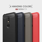 Brushed Texture Carbon Fiber Soft TPU Case for Nokia 7.1, Nokia 7.1 – TPU