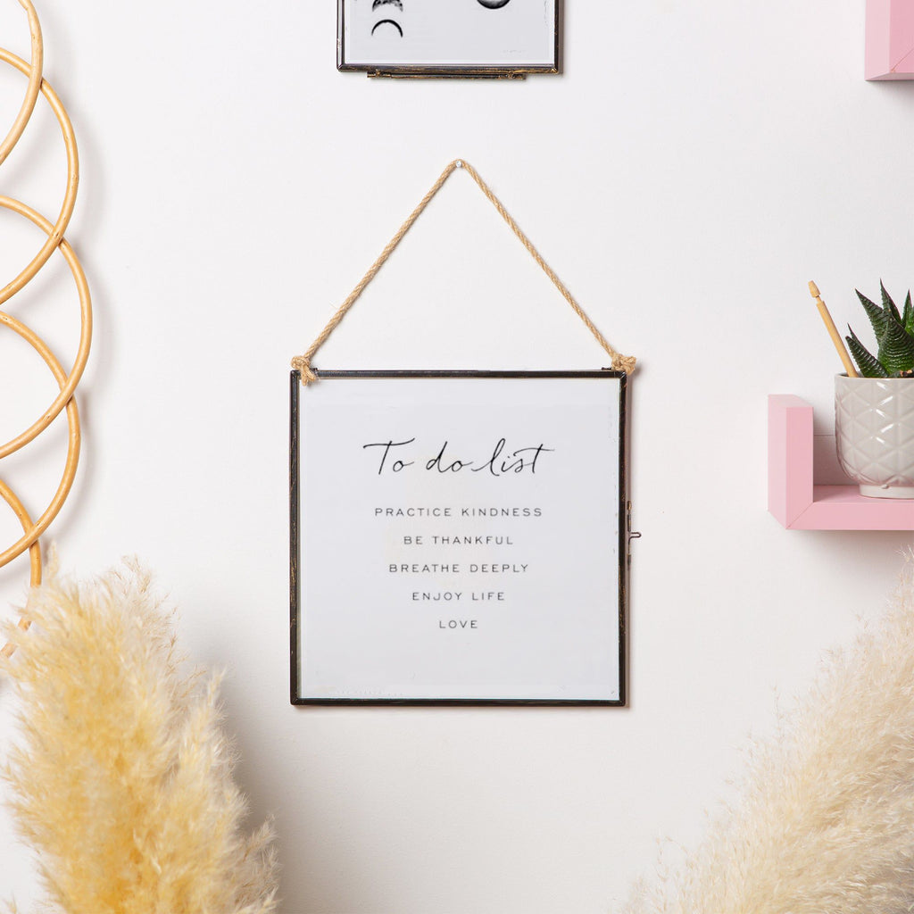 8" x 8" Black Hanging Metal Photo Frame