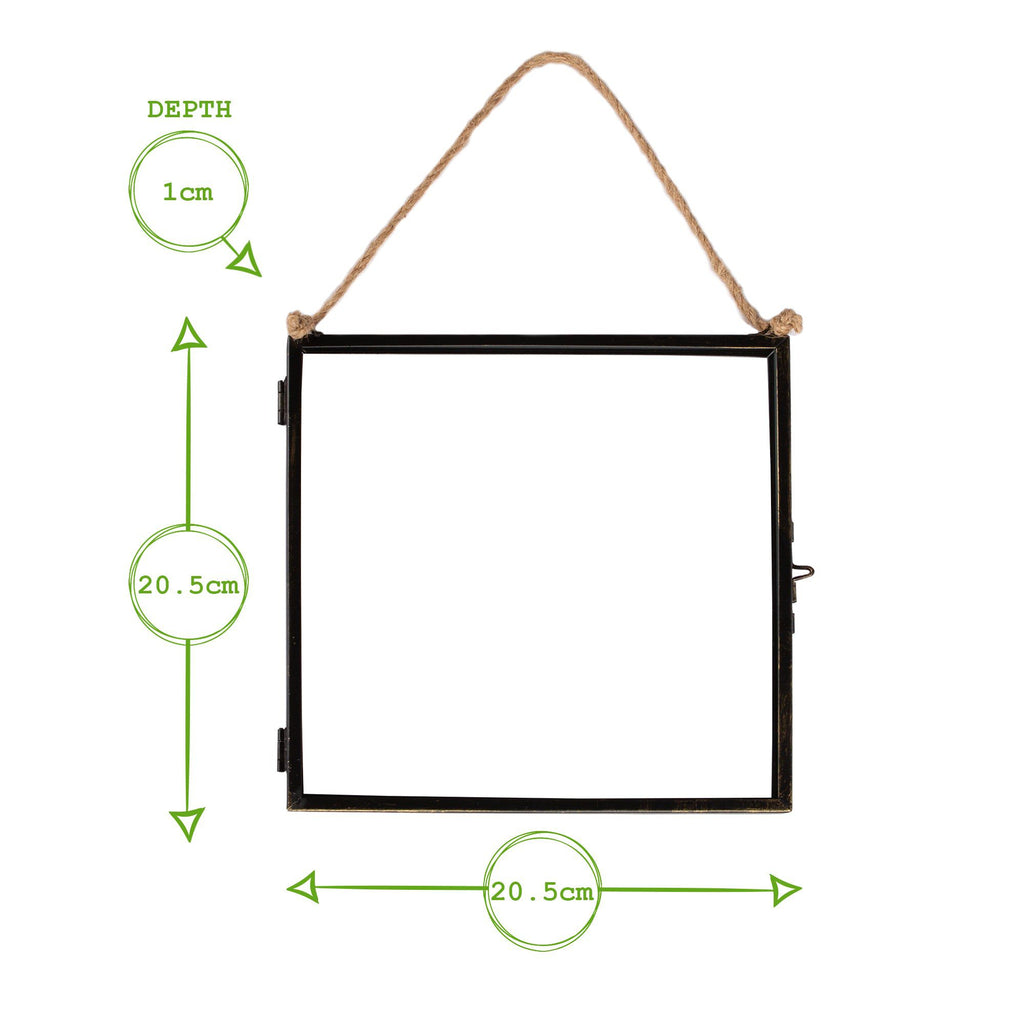 8" x 8" Black Hanging Metal Photo Frame