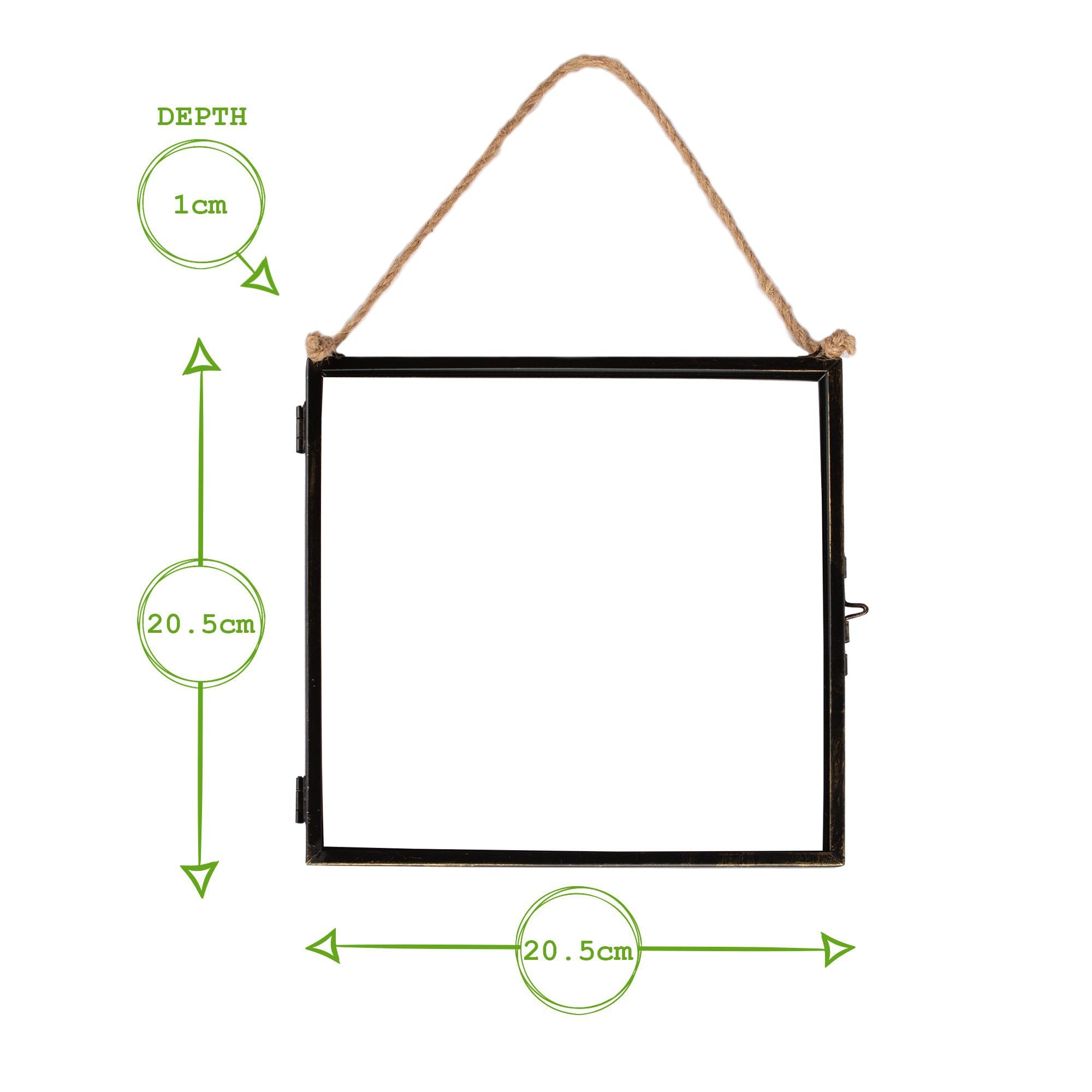 8" x 8" Black Hanging Metal Photo Frame