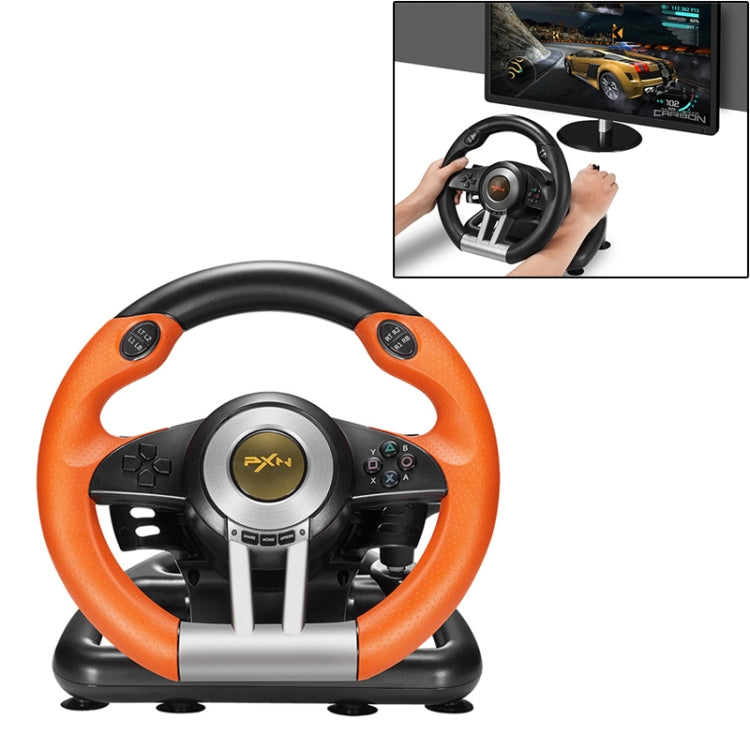 PXN-V3 Racing Game Steering Wheel for PC / PS3 / 4 / xbox one / switch, For PC / PS3 / 4 / xbox one / switch For PC PS3 4 xbox one switch Orange