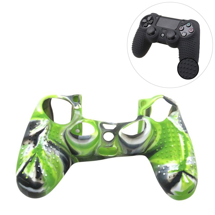 Non-slip Silicone Protective Case for Sony PS4 – Non-slip Black+green