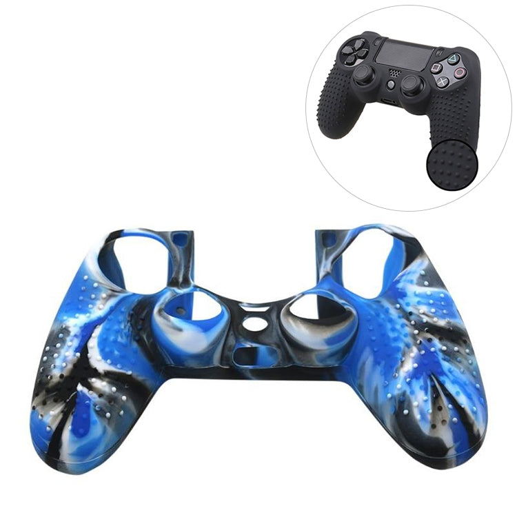 Non-slip Silicone Protective Case for Sony PS4 – Non-slip Black Blue