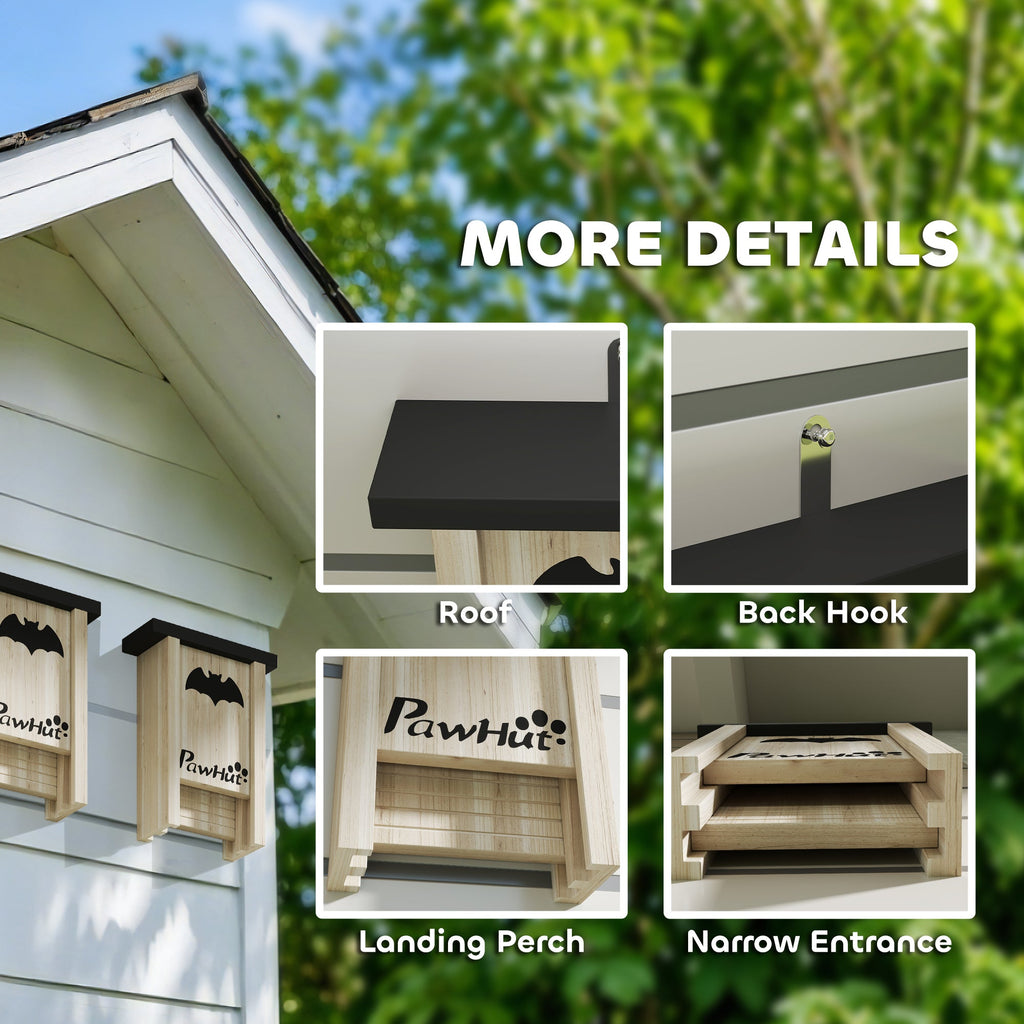 3PCs Bat Boxes Designed to Attract Bats, 18 x 6 x 22.5 cm