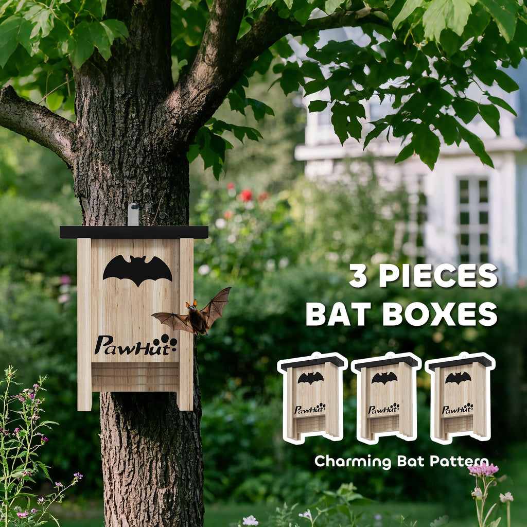 3PCs Bat Boxes Designed to Attract Bats, 18 x 6 x 22.5 cm