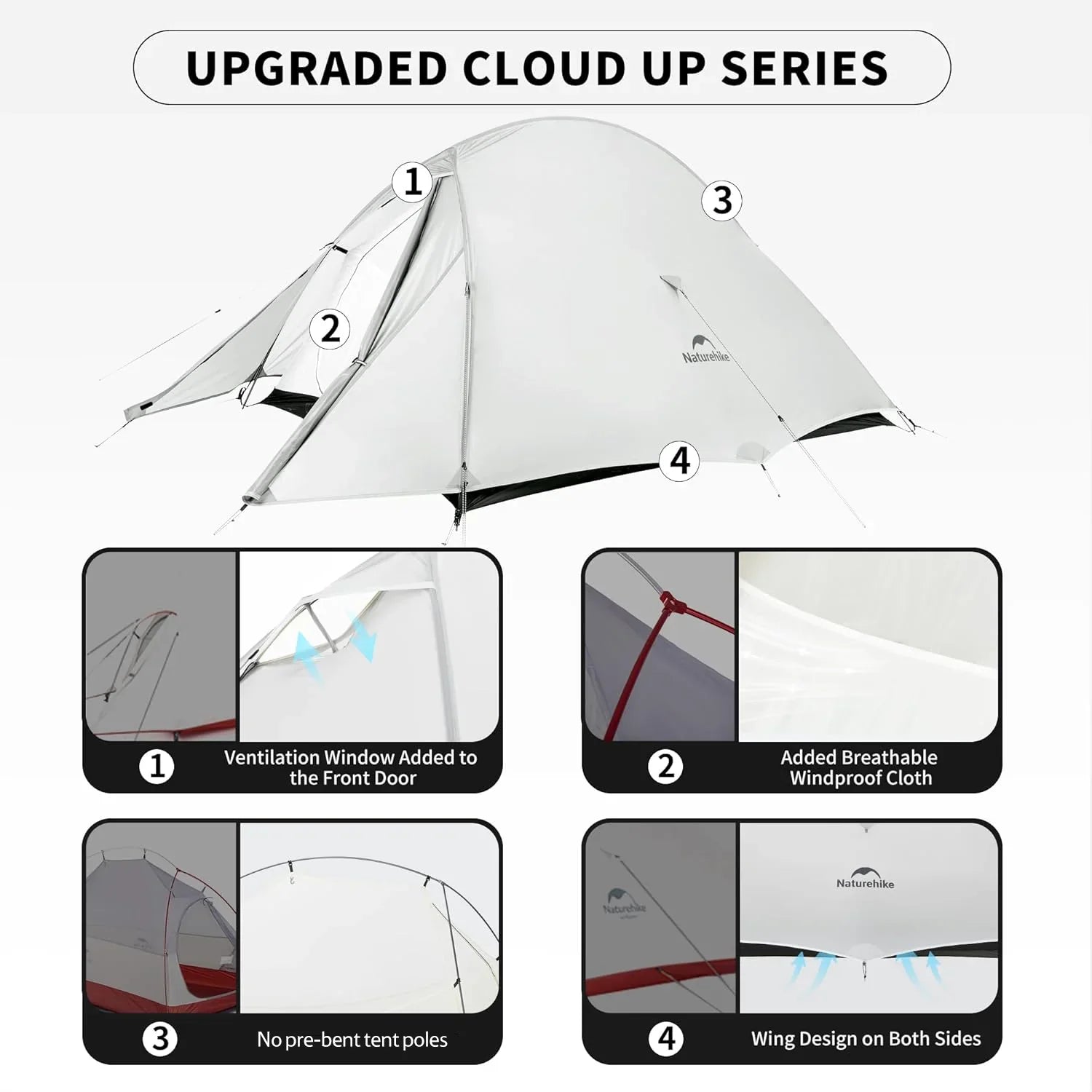 Naturehike Cloud Up Ultralight 1 Person Tent with footprint
