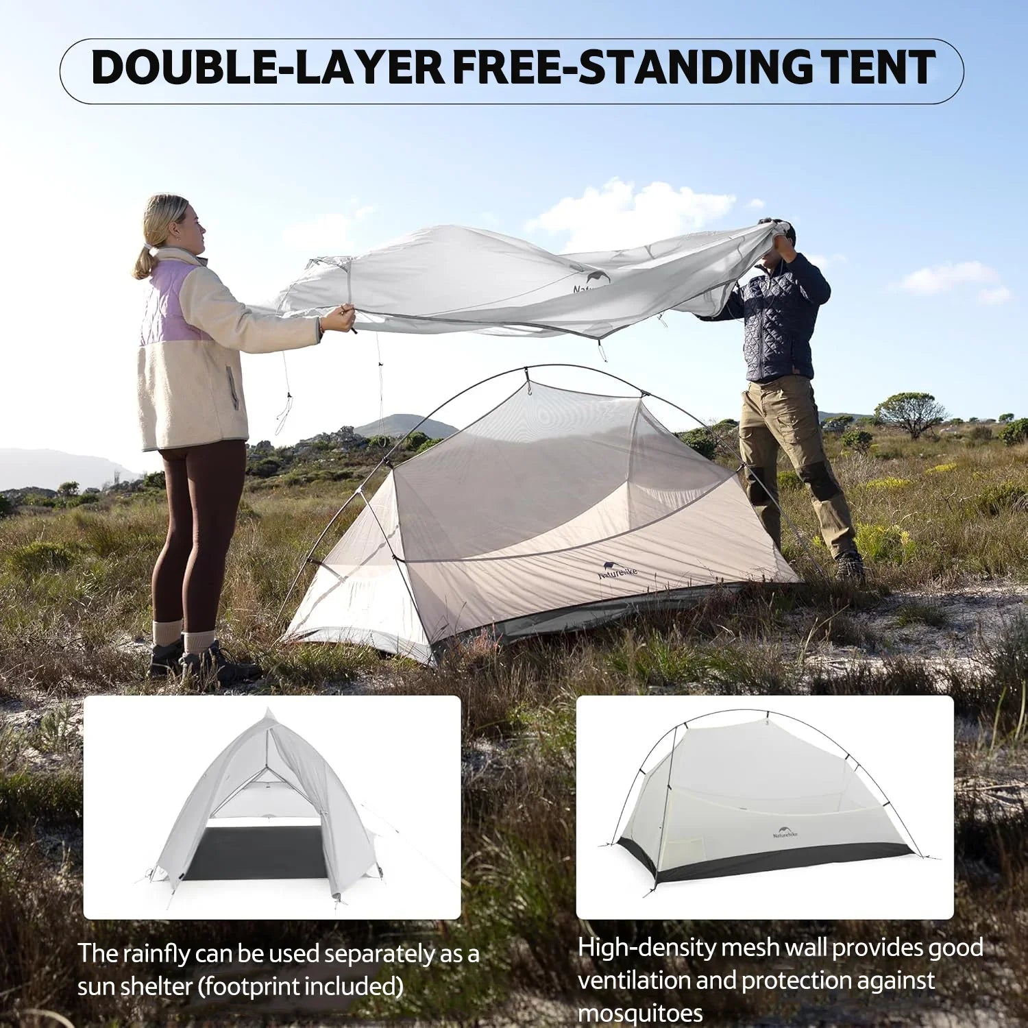 Naturehike Cloud Up Ultralight 1 Person Tent with footprint