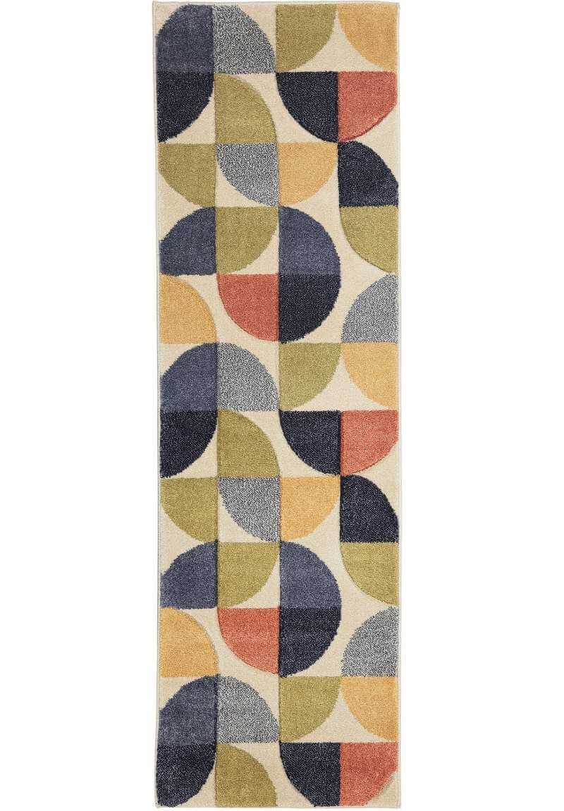 Newport Geometric Rug – Bold Multicolour Design 60X200 cm