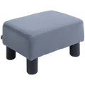 Microfiber Cloth Footstool, Small Foot Rest, Rectangle Sofa Stool for Bedroom Living Room, Grey Grey