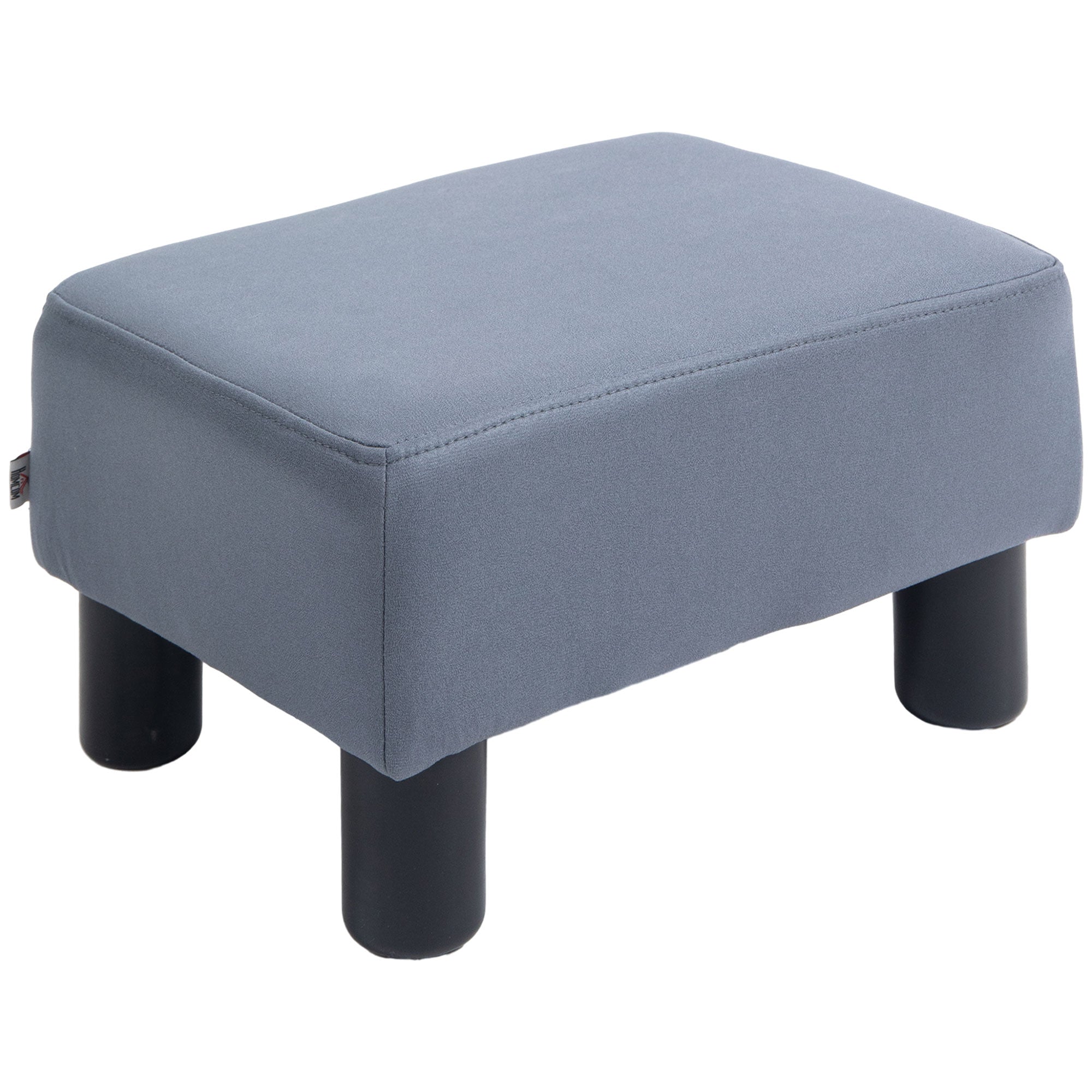 Microfiber Cloth Footstool, Small Foot Rest, Rectangle Sofa Stool for Bedroom Living Room, Grey Grey