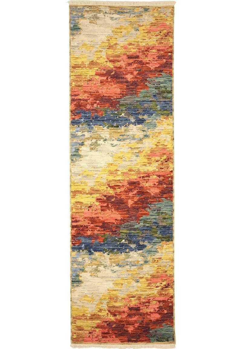 Nomad Abstract Wool-Blend Rug – Multicolour 68X235 cm