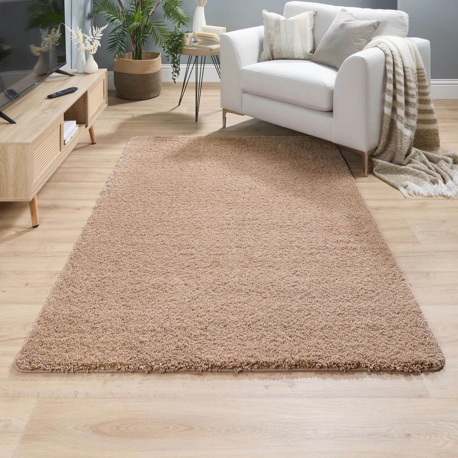Washable Pink Shaggy Rug