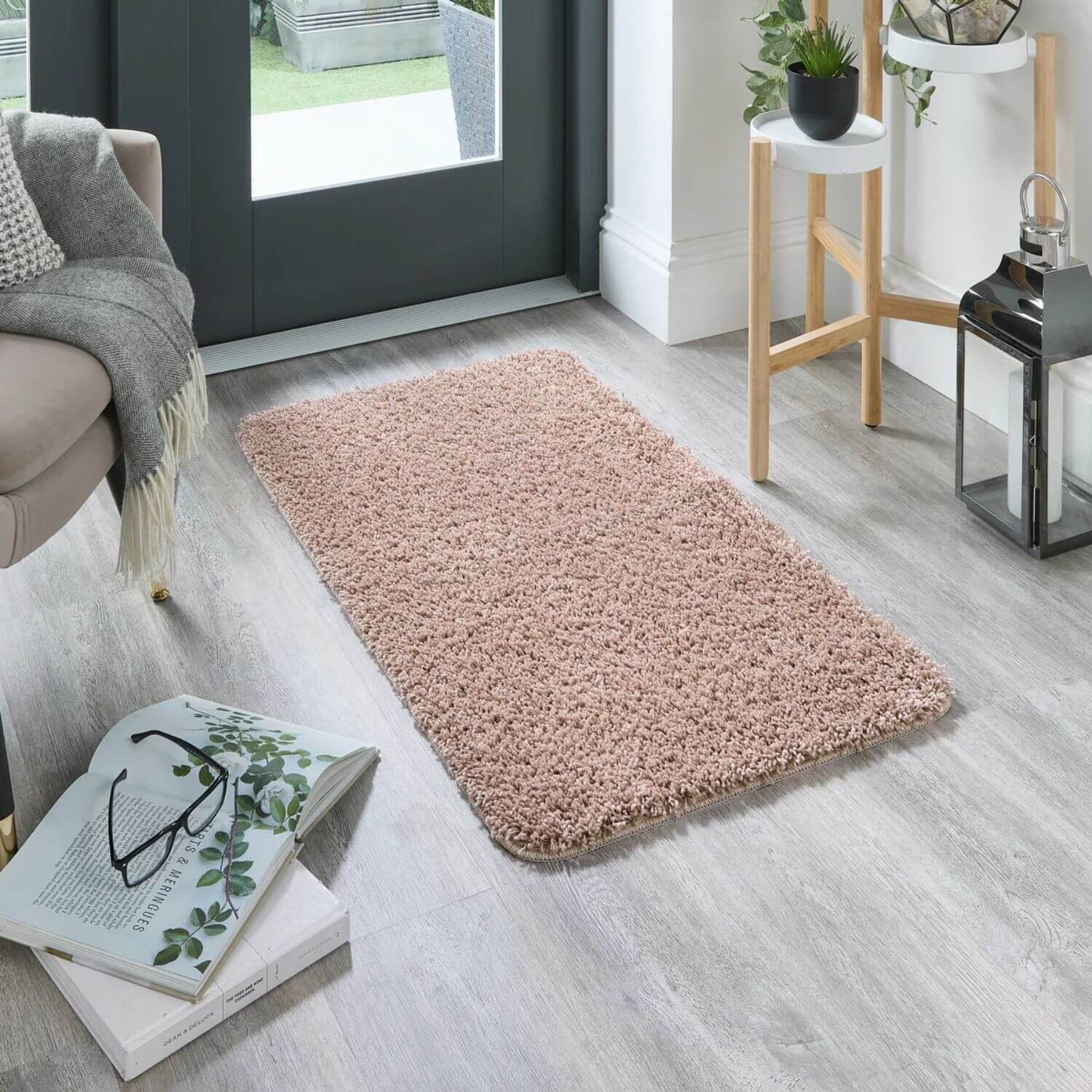 Washable Pink Shaggy Rug
