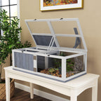 Wooden Tortoise House with Lamp Holder, Clear Observation Windows