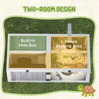 Wooden Tortoise House with Lamp Holder, Clear Observation Windows