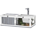 Wooden Tortoise House with Lamp Holder, Clear Observation Windows