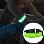 LED Flash Safety Reflective Nylon Light Rechargeable Sports Wrist Belt, Rechargeable Green, Rechargeable Blue, Rechargeable Red, Rechargeable Yellow Rechargeable Green Green